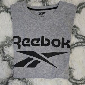 Reebok Gray and Black Logo Tee